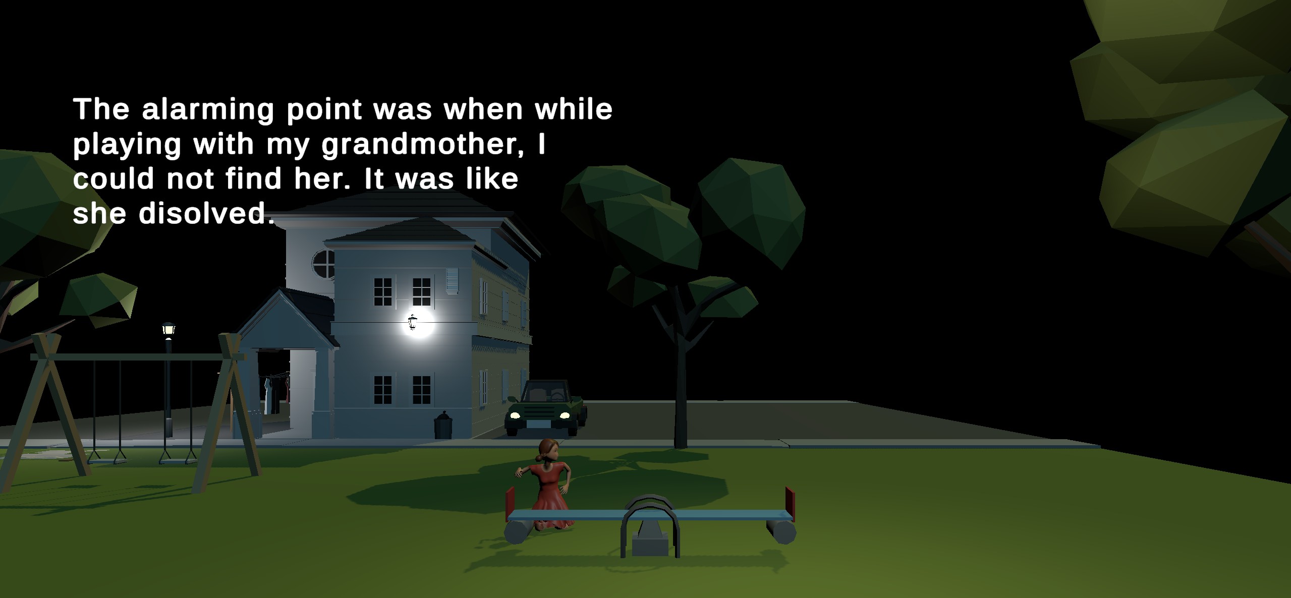 AI-generated image of a grandmother running with a lunchbox